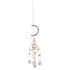 Moon & Fairy Iron AB Color Chandelier Decor Hanging Prism Ornaments HJEW-P012-05G-1