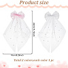 GOMAKERER 2Pcs 2 Colors Bowknot Long Mesh Tulle Bridal Veils with Hair Barrettes & Imitation Pearl OHAR-GO0001-10-2