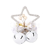 Christmas Plastic Star with Bell Pendant Decorations AJEW-S088-01C-2