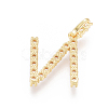 Golden Plated Brass Micro Pave Clear Cubic Zirconia Pendants ZIRC-L093-01N-2