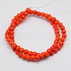 1 Strand Dyed Orange Red Round Synthetic Turquoise Beads Strands X-TURQ-G106-4mm-02G-2