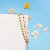 Brass Enamel Flower Link Chain Bracelets & Faceted Glass Charm Bracelets BJEW-SZ0001-016G-4