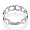 304 Stainless Steel Hollow Out Heart Adjustable Ring for Women RJEW-T027-11P-4