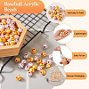 Biyun 200Pcs 2 Colors Opaque Acrylic Round Beads SACR-BY0001-02-15