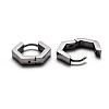 304 Stainless Steel Hexagon Huggie Hoop Earrings STAS-J033-03A-P-3