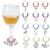 Bird Tibetan Style Alloy Wine Glass Charms AJEW-AB00067-1