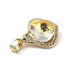 Real 18K Gold Plated Rack Plating Brass Micro Pave Clear Cubic Zirconia Pendants KK-C015-16G-06-2