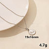 304 Stainless Steel Flat Round with Hand Pendant Necklaces IS6565-7-1