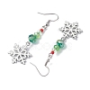 Christmas Theme Glass Dangle Earrings EJEW-TA00476-4