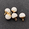 Natural Howlite Round Charms with Golden Plated Metal Findings PW-WG96610-09-1