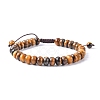 Adjustable Natural Tiger Eye Braided Bead Bracelets BJEW-F369-A06-2