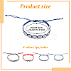 ANATTASOUL 4Pcs 4 Style Saint Benedict Medal Alloy Braided Bead Bracelets Set BJEW-AN0001-69-7