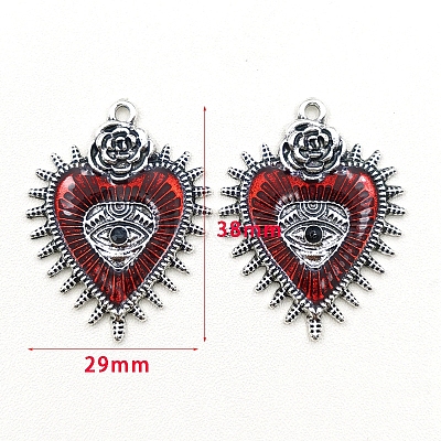 Gothic Style Alloy Resin Pendants PW-WGE8991-01-1