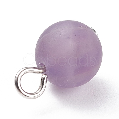 Frosted Natural & Synthetic Gemstone Charms PALLOY-JF01388-1