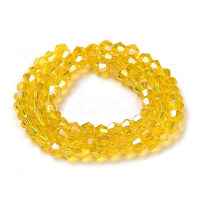 Transparent Electroplate Glass Beads Strands GLAA-F029-3mm-A22-1