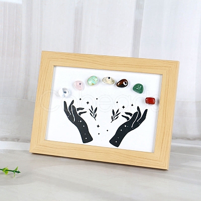 Natural & Synthetic Gemstone and Wooden Picture Frame PW-WG844A8-04-1