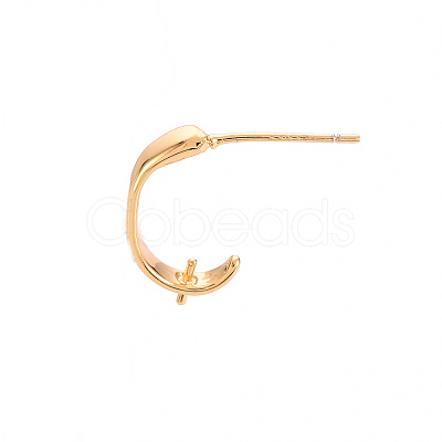 Brass Earring Findings X-KK-T062-208G-NF-1