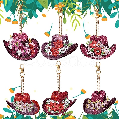 Flower Hat DIY Pendant Decoration Diamond Painting Kit PW-WG43605-01-1