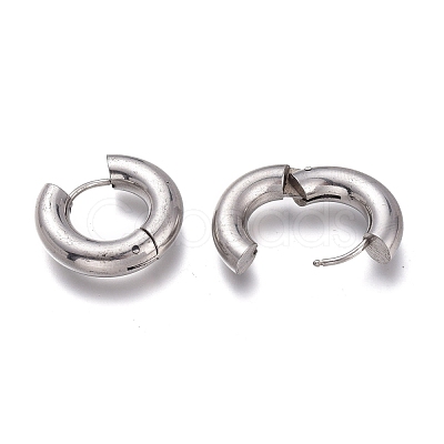 Tarnish Resistant 201 Stainless Steel Huggie Hoop Earrings EJEW-O095-05-14-1