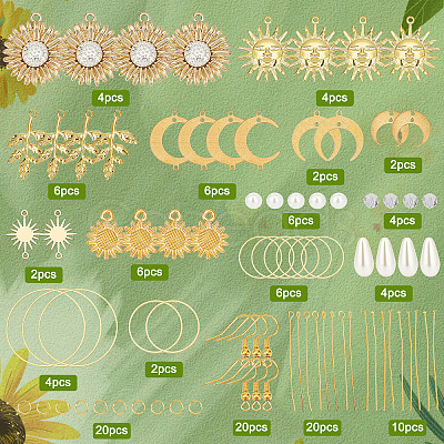 SUNNYCLUE DIY Sunflower Earring Making Kit DIY-SC0020-30-1