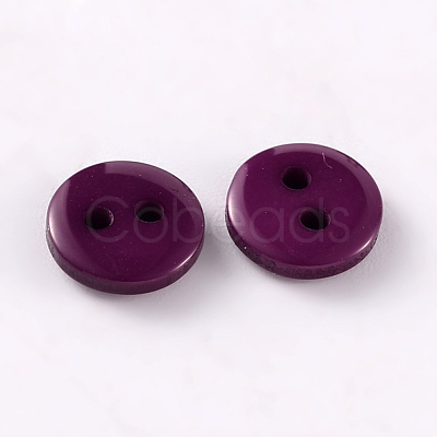 2-Hole Flat Round Resin Sewing Buttons for Costume Design BUTT-E119-14L-07-1