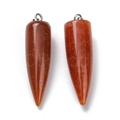 Natural Red Aventurine Pointed Pendants G-D040-01P-B08-1