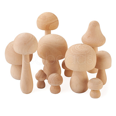 Schima Superba Wooden Mushroom Children Toys WOOD-TA0002-45-1