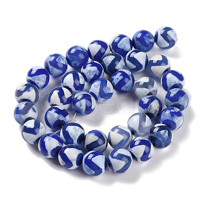 Natural Tibetan Wave Pattern dZi Agate Beads Strands G-B084-A05-01-1