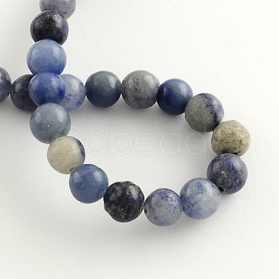 Round Natural Blue Aventurine Beads Strands G-R254-8mm-1