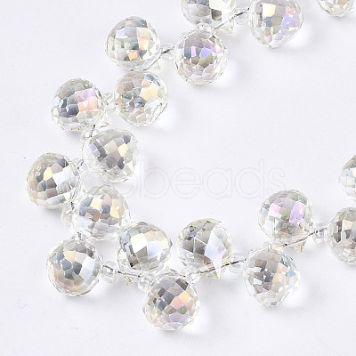 Transparent Glass Beads Strands X-GLAA-T006-14E-1