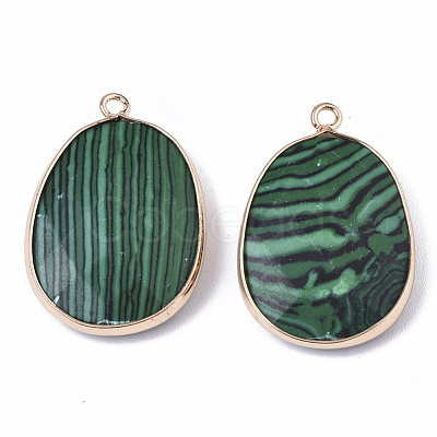 Synthetic Malachite Pendants G-T131-08B-1