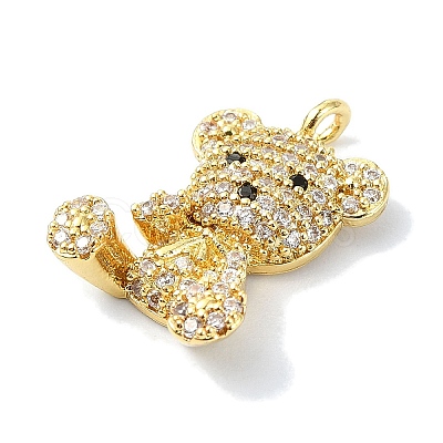 Rack Plating Brass Pave Cubic Zirconia Pendants KK-M282-40G-1