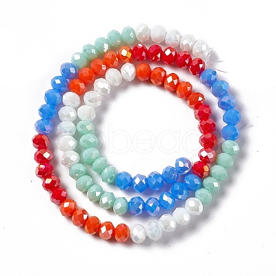 Imitation Jade Opaque Solid Color Glass Beads Strands GLAA-L044-A03-1