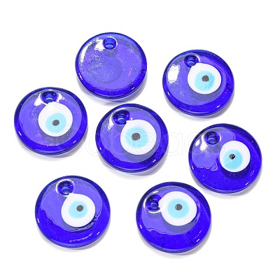 Handmade Lampwork Evil Eye Pendants LAMP-E106-02A-1