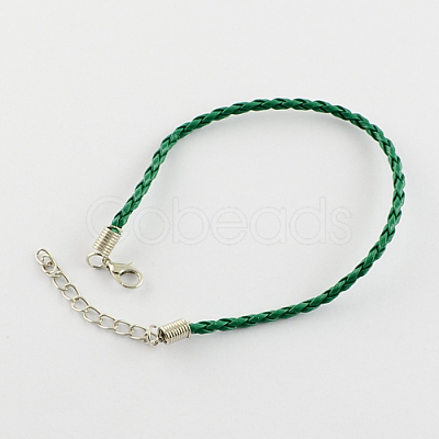 Trendy Braided Imitation Leather Bracelet Making BJEW-S076-012-1