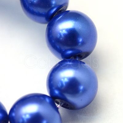 Baking Painted Pearlized Glass Pearl Round Bead Strands X-HY-Q003-4mm-28-1