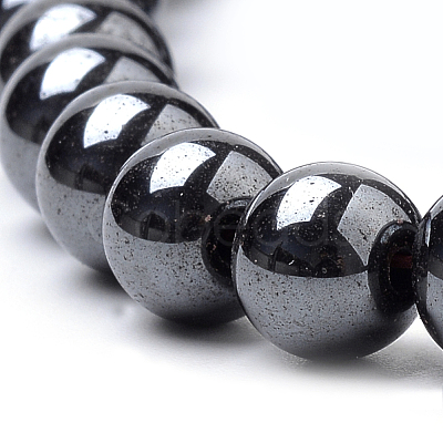 Non-magnetic Synthetic Hematite Beads Strands G-S259-44-12mm-1