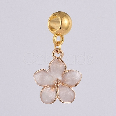 Golden Plated Zinc Alloy European Dangle Charms PALLOY-JF00440-1