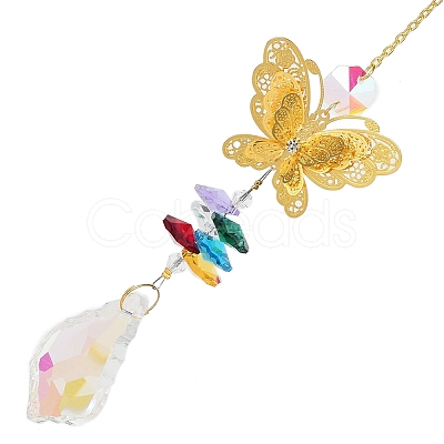 Hollow Alloy Hanging Ornaments HJEW-Q012-07C-1