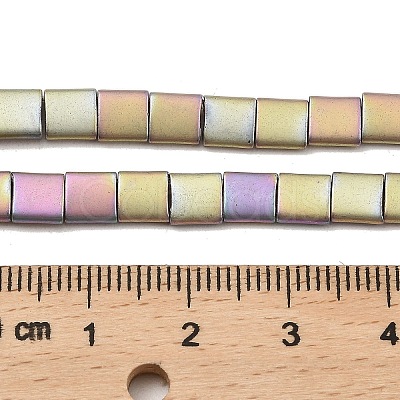 Electroplated Frosted Non-magnetic Synthetic Hematite Beads Strands G-G089-B01-17-1