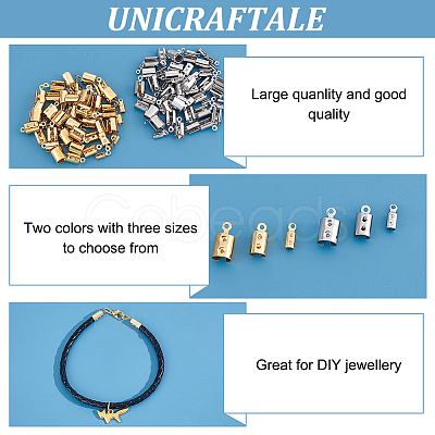 Unicraftale PVD Vacuum Plating 304 Stainless Steel Folding Crimp Ends STAS-UN0005-71-1