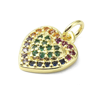 Brass Micro Pave Colorful Cubic Zirconia Pendants KK-H475-14G-02-1