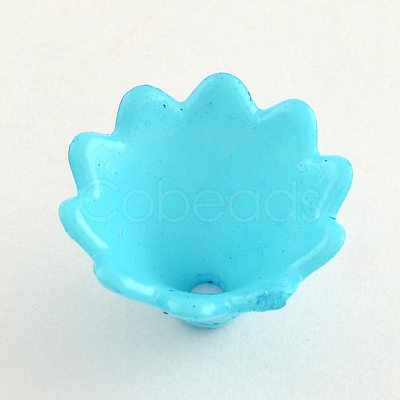 Opaque Acrylic Flower Bead Caps X-SACR-Q099-M81-1