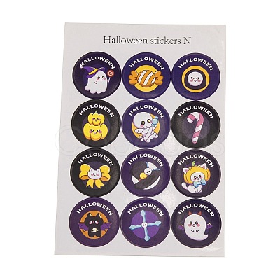 Halloween Theme Plastic Stickers STIC-C009-01I-1