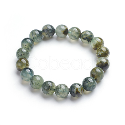 Natural Prehnite Stretch Bracelets BJEW-E373-10mm-11-1