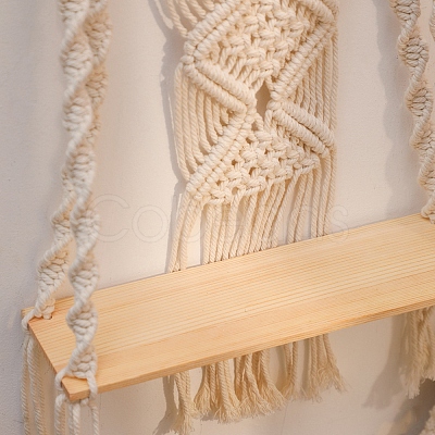 Bohemian Cotton & Wood Macrame Woven Wall Hanging PW-WG8FB47-01-1