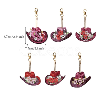 Flower Hat DIY Pendant Decoration Diamond Painting Kit PW-WG43605-01-1