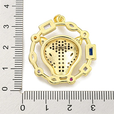 Brass Micro Pave Cubic Zirconia Pendants KK-K354-19A-G-1