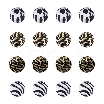 20Pcs 4 Colors Silicone Beads SIL-TA0001-08A-1