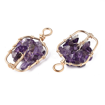 Natural Amethyst Pendants G-T131-94B-09-1